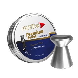 Rifle Premium .177 4.50mm Medium Flathead Airgun Pellets 7.71gr – Tin of 500