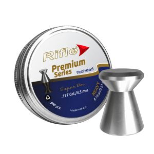 Rifle Premium .177 4.50mm Heavy Flathead Airgun Pellets 8.18gr – Tin of 500