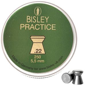 Bisley Practice Flathead .22 5.50mm Pellets Air Rifle Gun 250 Tin Target Ammo