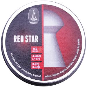 BSA Red Star Heavy Domed .177 4.5mm Pellets Airgun Air Rifle Hunting Target 177 [450]