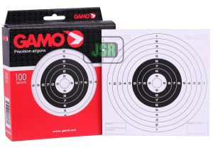 1000 Gamo B&W Card Airgun 14 x 14cm Targets - Single Bull [10 x 100 Pack]