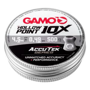 Gamo Hollow Point 10X AccuTek Pellets .177 4.5mm Air Rifle Pellets Tin 500