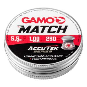 Gamo Match AccuTek Pellets .22 5.5mm Air Rifle Target Pellets Tin 250