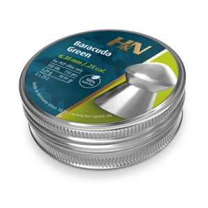 H&N Baracuda Green .25 Pellets Lead Free [.25][6.35mm][19.91gr][150]