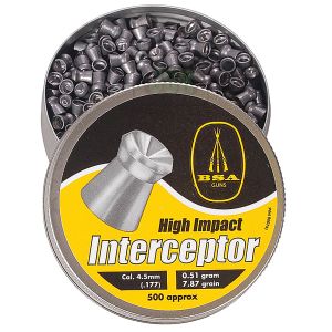 BSA Interceptor Hollow Point .177 4.5mm Pellets Airgun Air Rifle Hunting 177 [500]