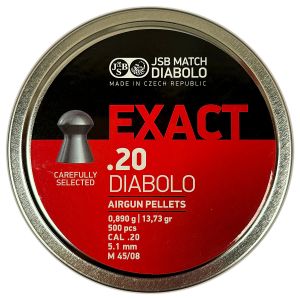 JSB Match Exact Domed .20 13.73gr Airgun Pellets 500 Tin Air Rifle Hunting 5.1mm