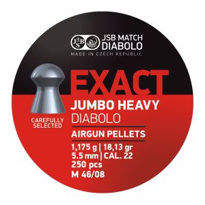 JSB Jumbo Exact Heavy Diabolo .22 5.53mm 18.13gr Airgun Pellets 250 Tin