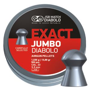 JSB Exact Jumbo Diabolo .22 5.52mm 15.89gr Airgun Pellets 500 Tin