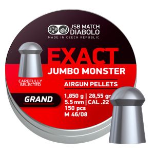 JSB Jumbo Exact Monster Grand Diabolo .22 5.52mm 28.55gr Airgun Pellets 150 Tin