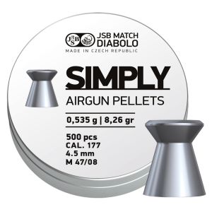 JSB Simply Wadcutter .177 4.50mm 8.26gr 0.535g Airgun Pellets 500 Tin