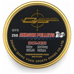 QYS Domed Heavy Pellets .22 5.50mm 20gr 1300mg Air Rifle Gun 250 Tin