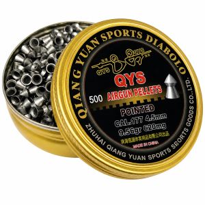 QYS Pointed Precision Pellets .177 [4.49mm 9.56gr 620mg] 500 Tin