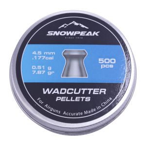 SnowPeak Wadcutter Flat .177 Pellets 500 Tin 7.87gr Airgun Air Rifle Pistol