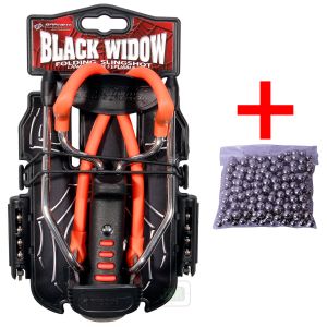Barnett BLACK WIDOW Powerful Hunting Slingshot Catapult + 250 x 6.35mm BB Ammo