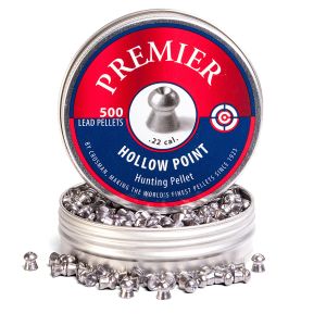 Crosman Premier Hollow Point .22 5.5mm 14.3gr Airgun Pellets 500 Tin Hunting 6-LHP22