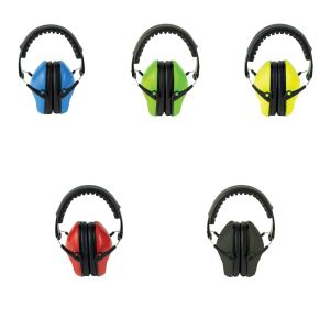 Bisley Folding Compact Ear Defenders Shooting Hunting Hearing Muffs Green Blue Red
